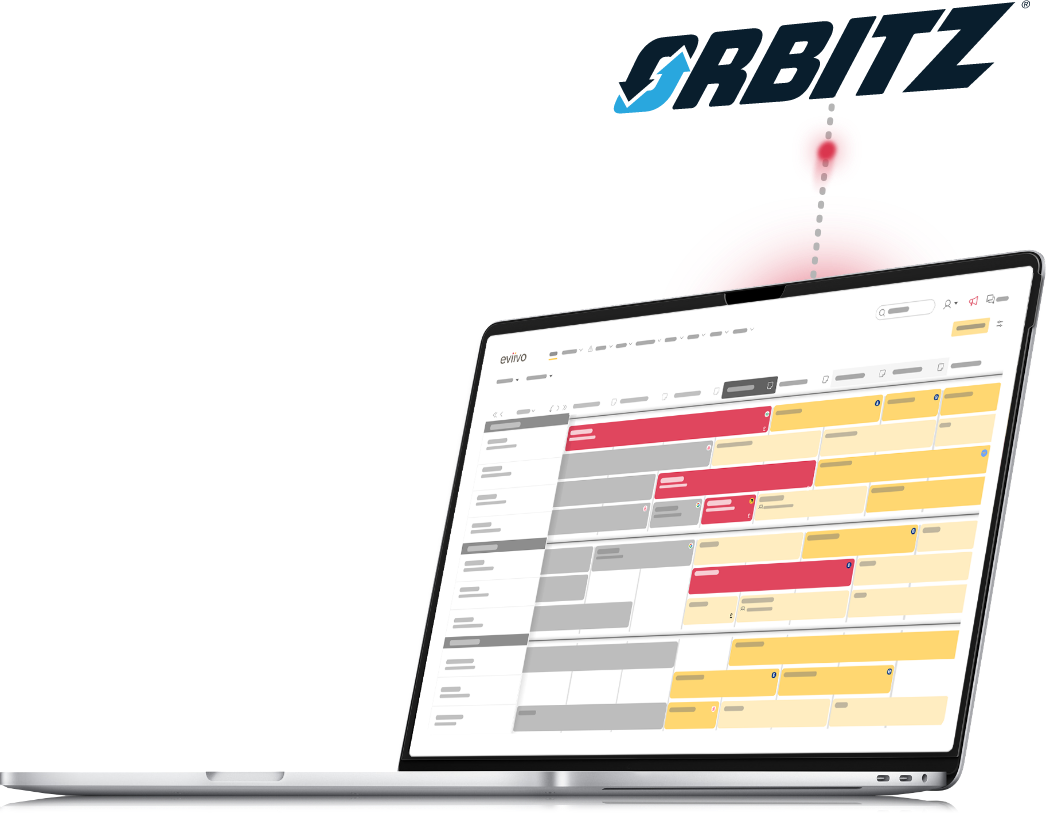 Orbitz syncing up to eviivo booking calendar on laptop screen