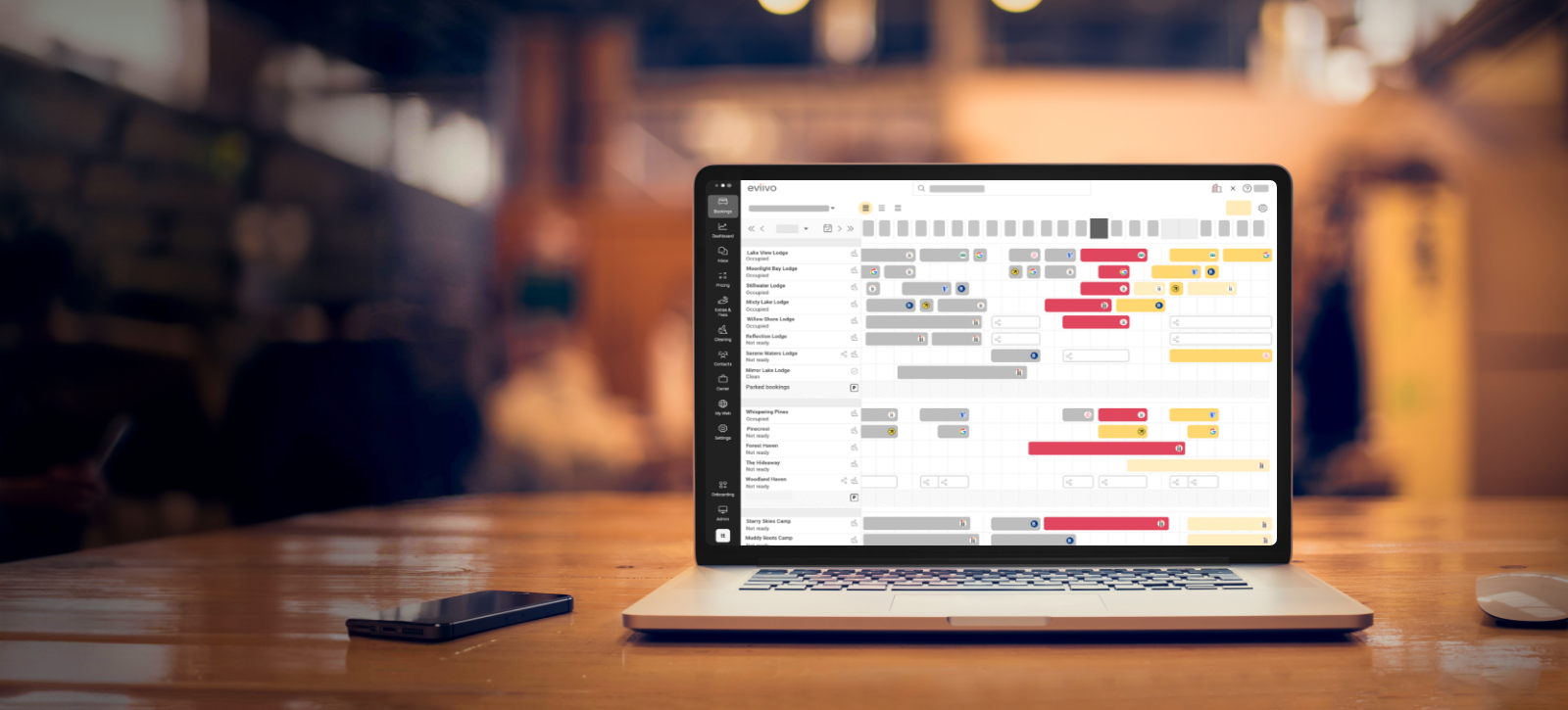 eviivo suite bookings calendar and reservation management screen